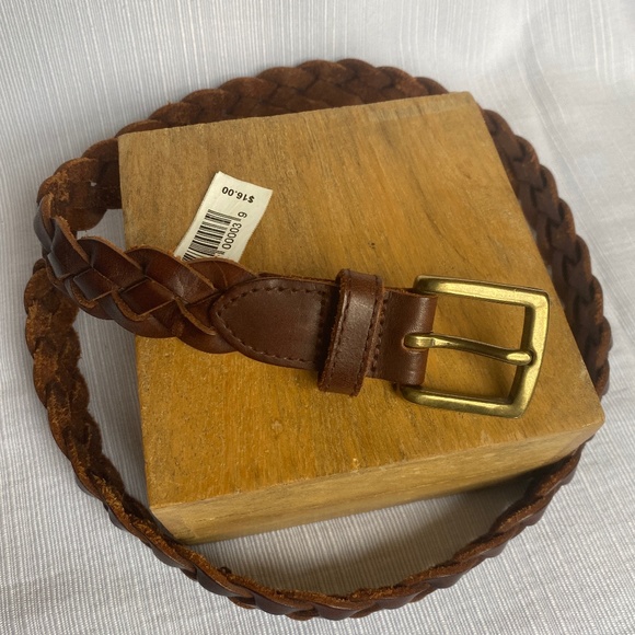 Gap brown leather braided belt - Picture 1 of 2